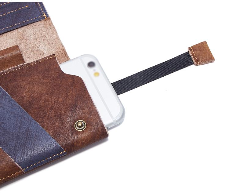 Vintage Italian Cowhide Leather Passport Travel Wallet for Men