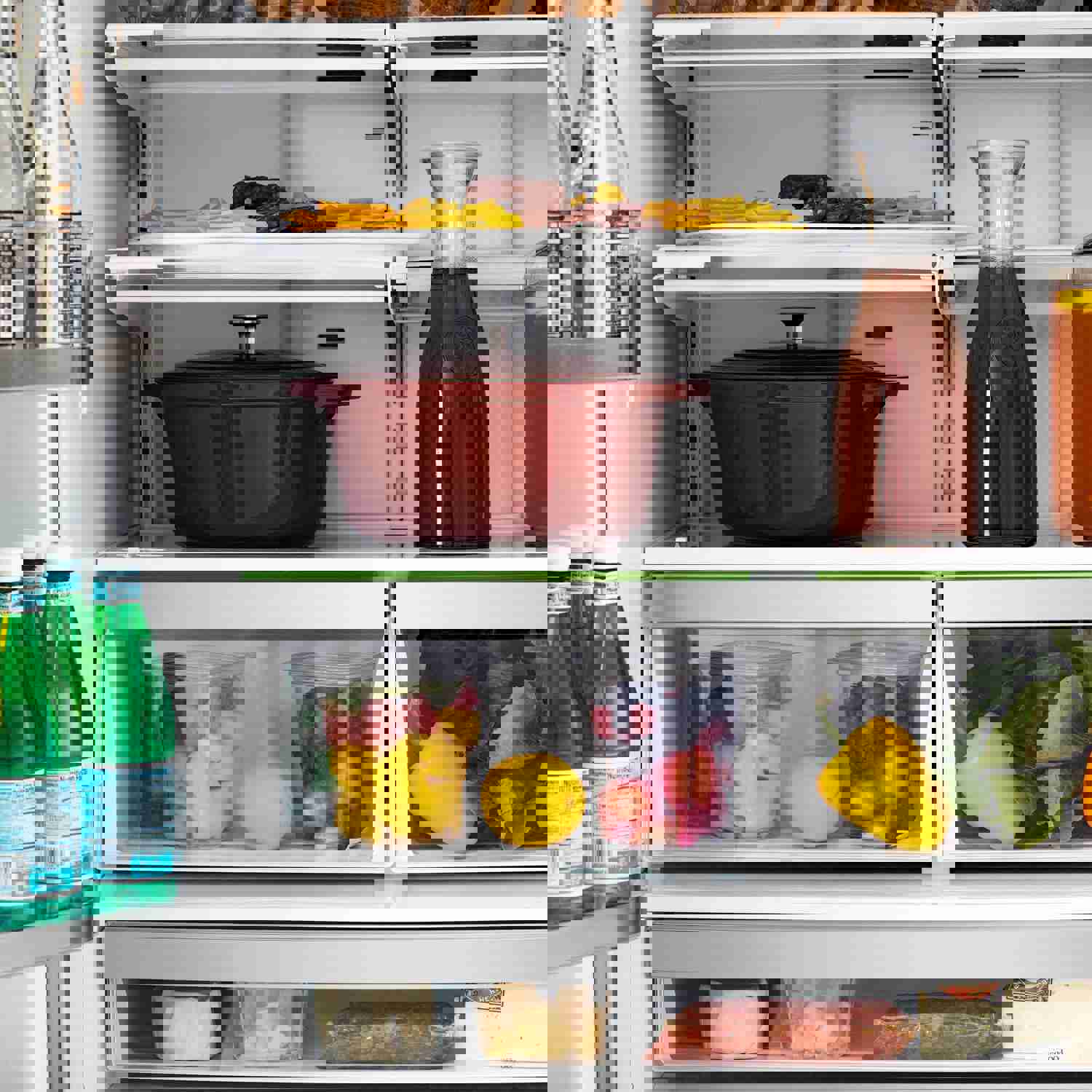 ZLINE 36 in. Autograph Edition French Door Refrigerator with Ice Maker - Fingerprint Resistant Stainless Steel & Matte Black Accents