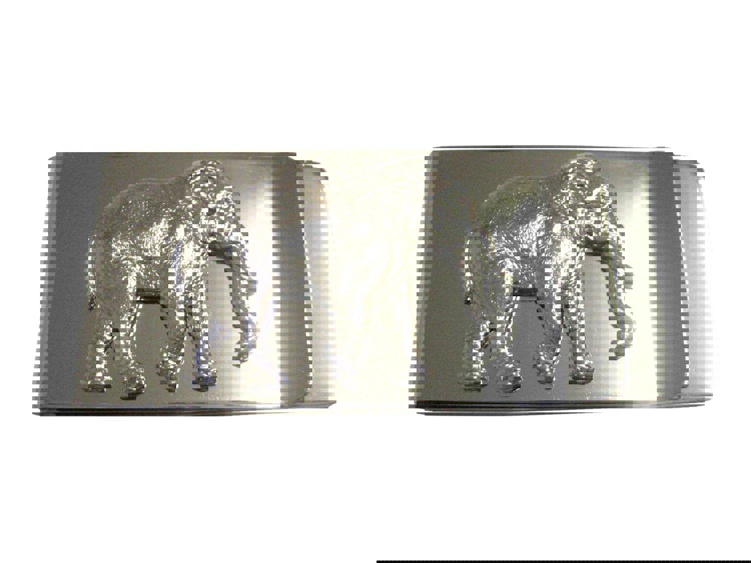 Silver Toned Large Elephant Pendant Money Clip