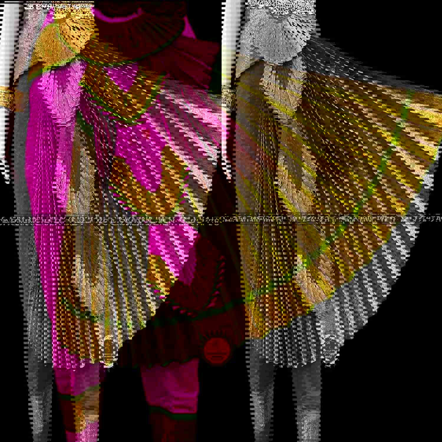 PURPLE GREEN 36 Inch Pant Length Bharatanatyam Copper Zari Dance Costume | Art Silk Dharmavaram Kanchi