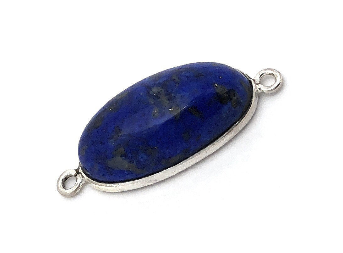 Sterling Silver Lapis Lazuli Gemstone Connector for Jewelry Making