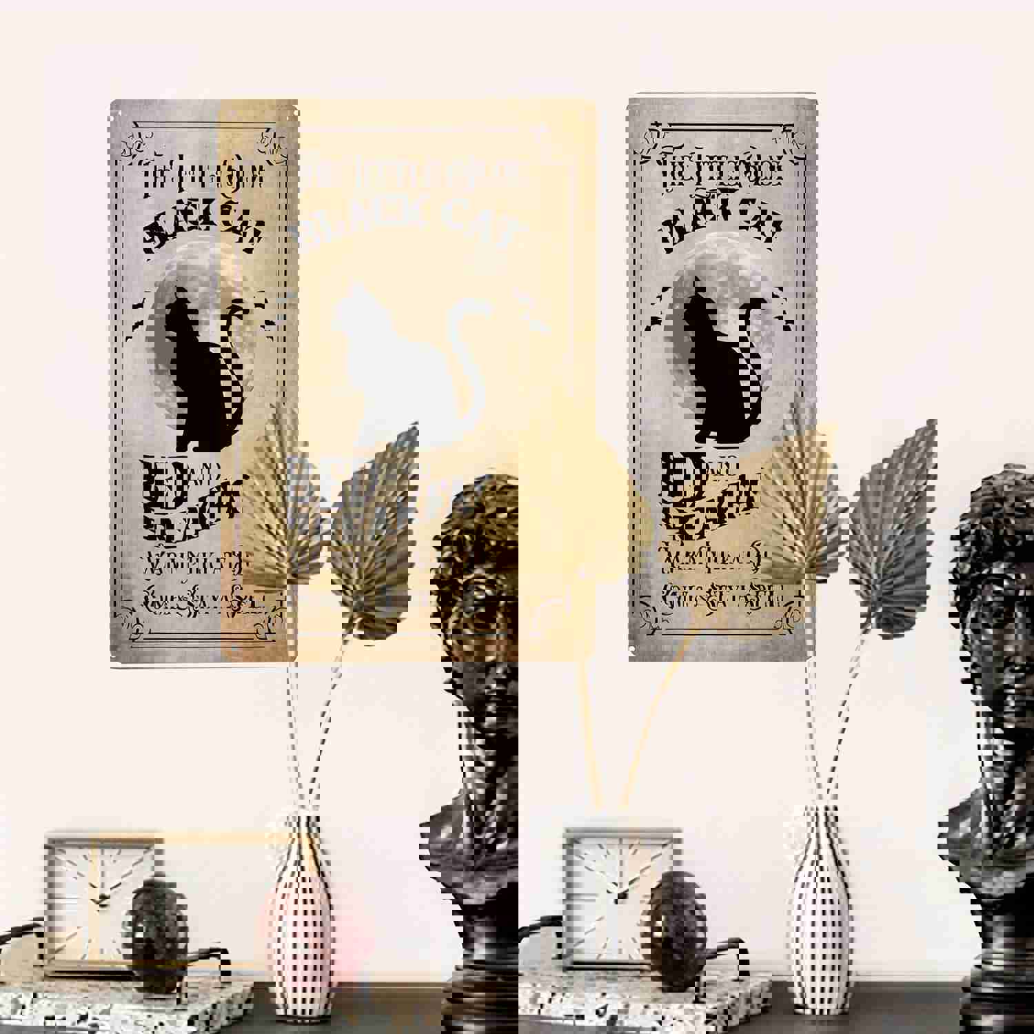 1pc Halloween The Little Olde Cat Metal Tin Sign, Vintage Wall Decor for Home, Bar, Cafe, Garage