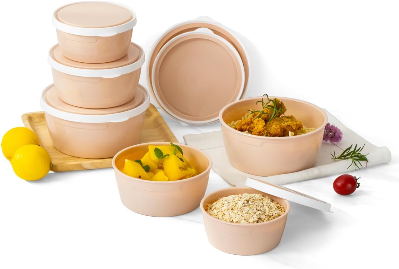 Lille Home Stackable Airtight Food Storage Containers with Lids, Set of 6