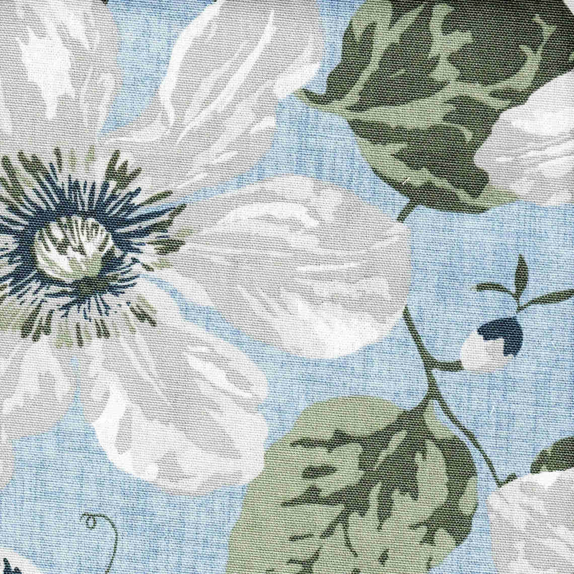 Empress Swag Valance in Nelly Antique Blue Floral, Large Scale
