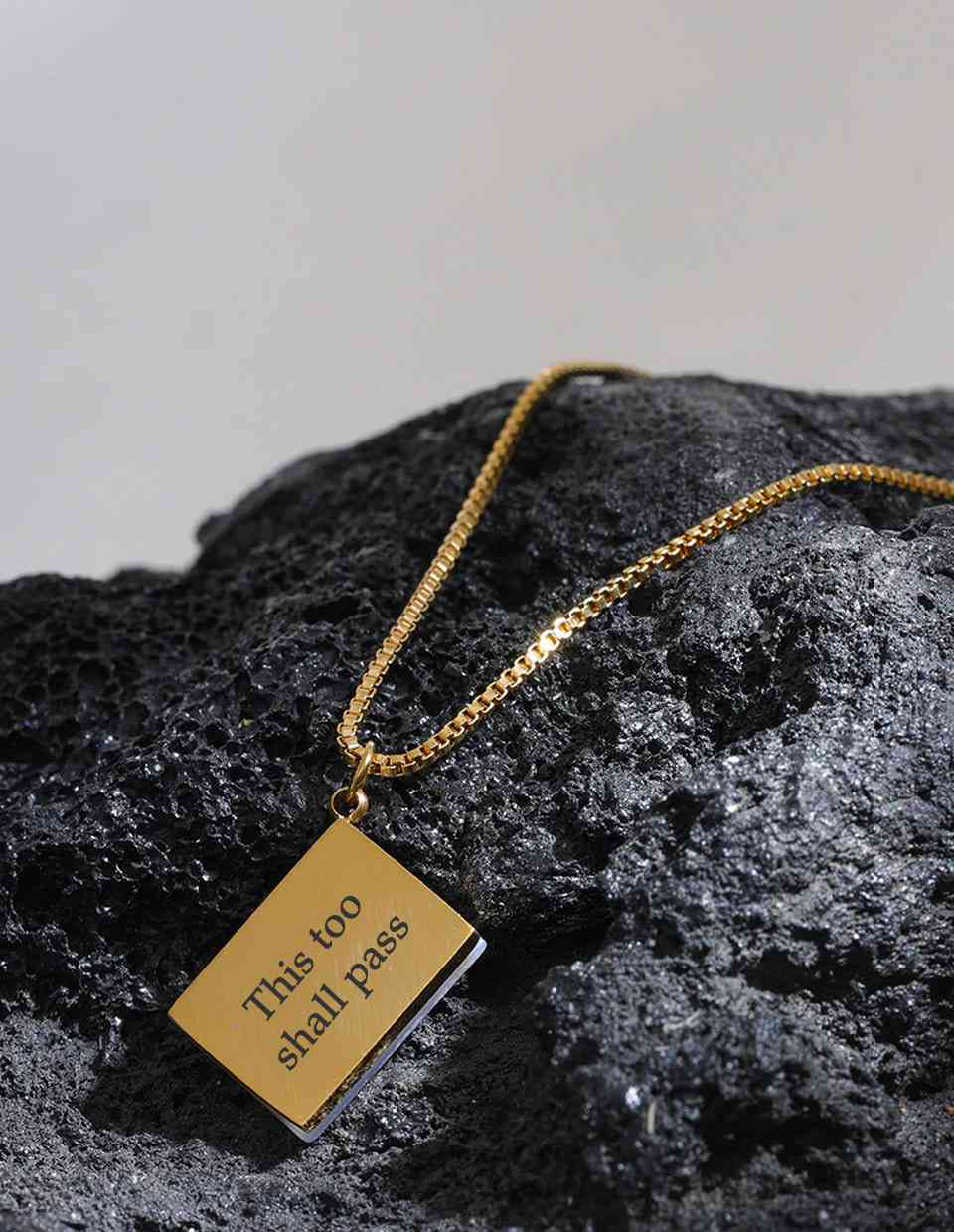 Genie Love Message Necklace - 18k Gold PVD Envelope Necklace with Custom Engraving