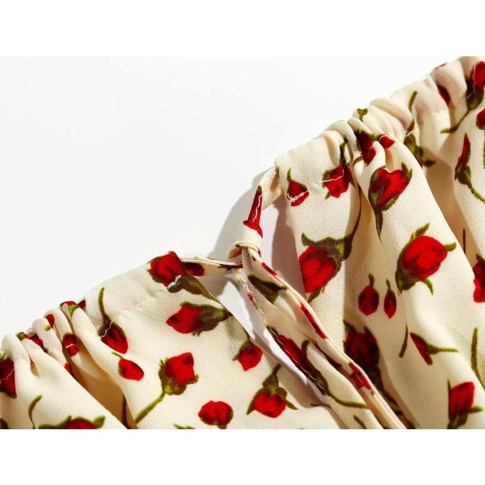 Fashion Floral Boho Dress - Vintage Style A-Line Midi Dress