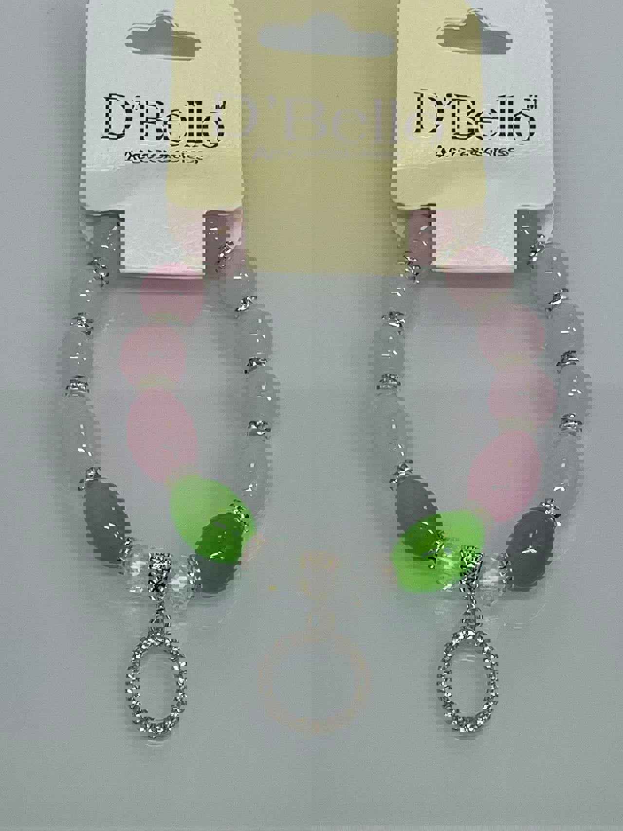 Beaded Bracelet with Full Diamond Ring Pendant