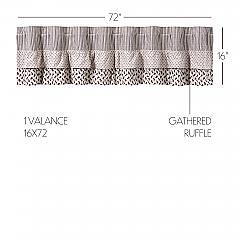 Florette Ruffled Valance 16x72 - Farmhouse Style Window Treatment