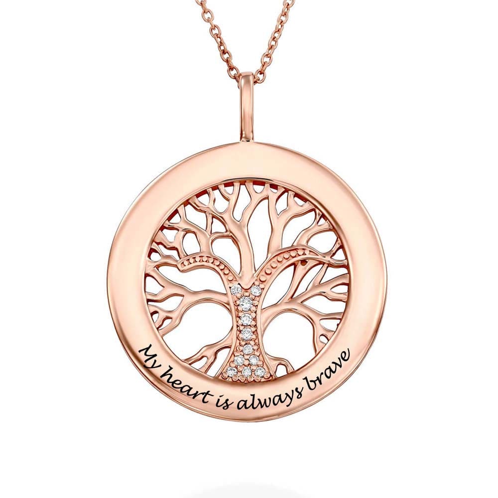 Custom Text Life Tree Necklace Personalized Silver Name Jewelry for Mothers Day Gift