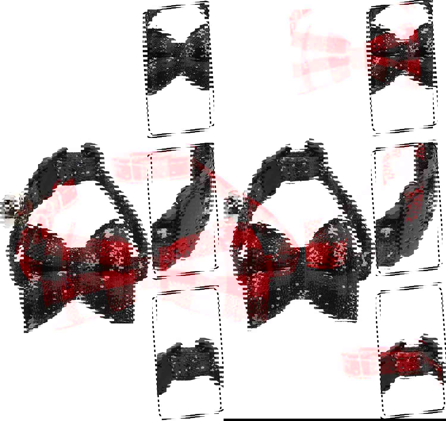 GLSTOY 1Pc Adjustable Christmas Bow Tie Collar for Small Dogs and Cats