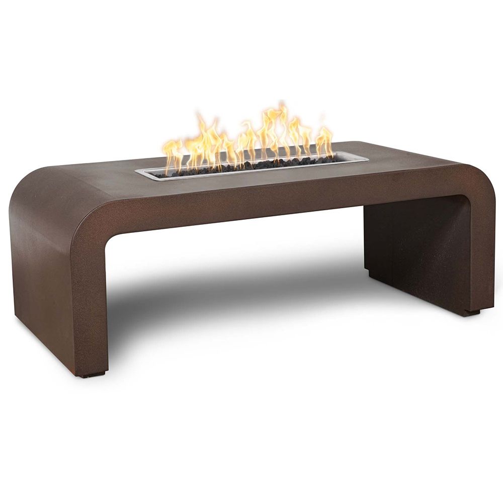 The Outdoor Plus 72 Rectangular Calabasas Copper Fire Pit Table