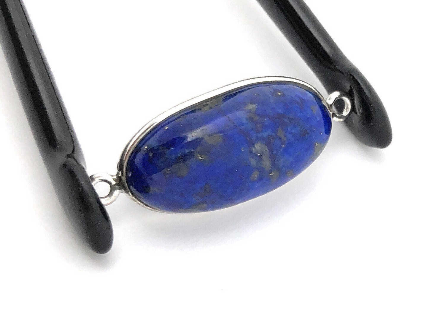 Sterling Silver Lapis Lazuli Gemstone Connector for Jewelry Making