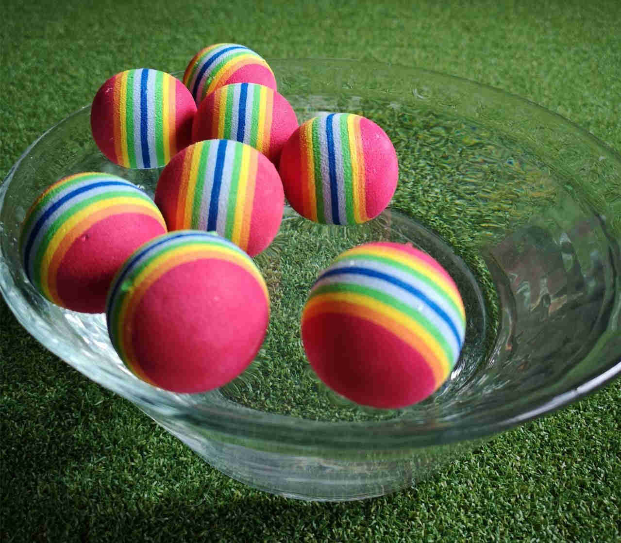 A99 Golf Rainbow Foam Practice Balls 50 Pcs with Bucket for Indoor & Outdoor Training