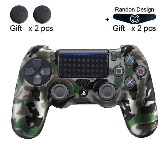 Soft Flexible Silicone Case Cover for Playstation 4 PS4 Pro Slim with LED Light Bar Sticker & 2 Thumb Grips