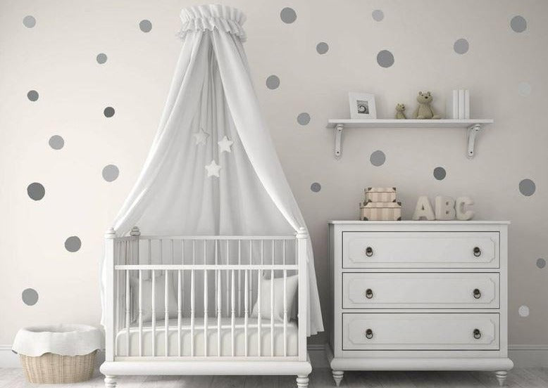 Bubbly Chromatic Polka Dots - Fabric Nursery Wall Art Decals