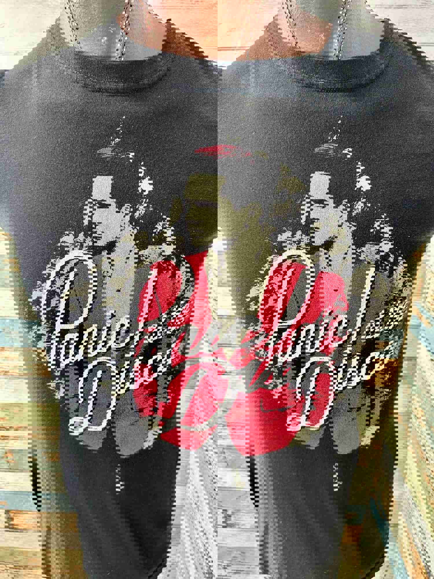 00’s Black Panic at the Disco Print Revival Music T-shirt