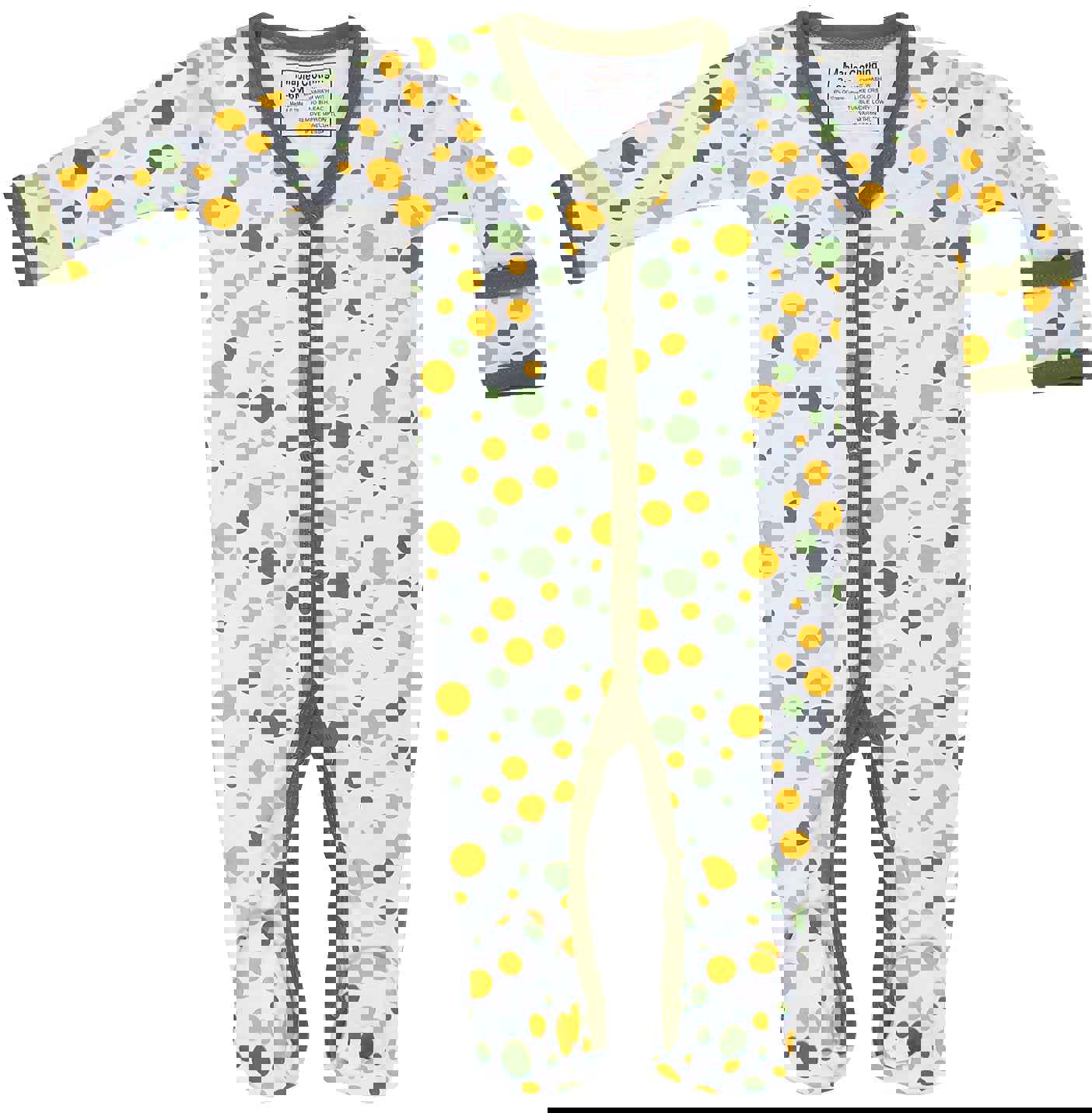 Organic Cotton Baby Footie Sleeper - GOTS Certified (Dots)