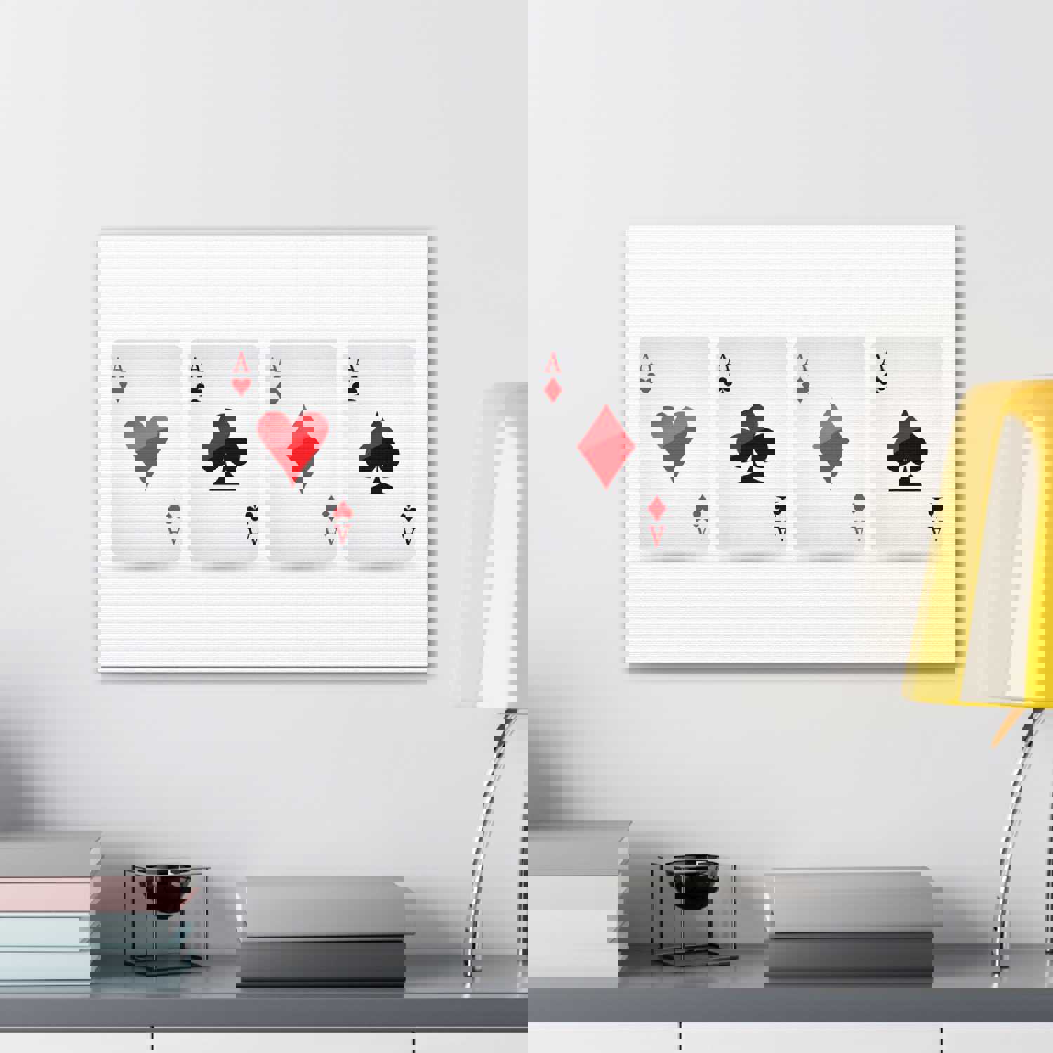 Ace Card Suit Playing Card Canvas Wall Art - Premium Home Decor Ready-to-Hang