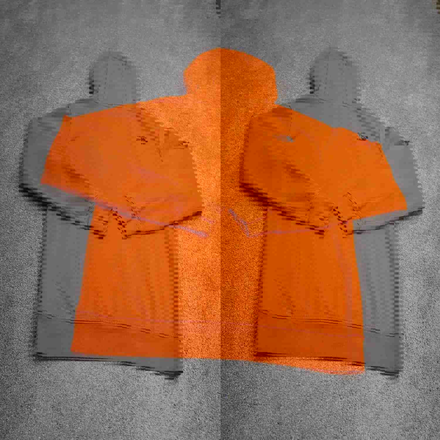 The North Face Men's Orange Pullover Hoodie Sweatshirt - Size Medium