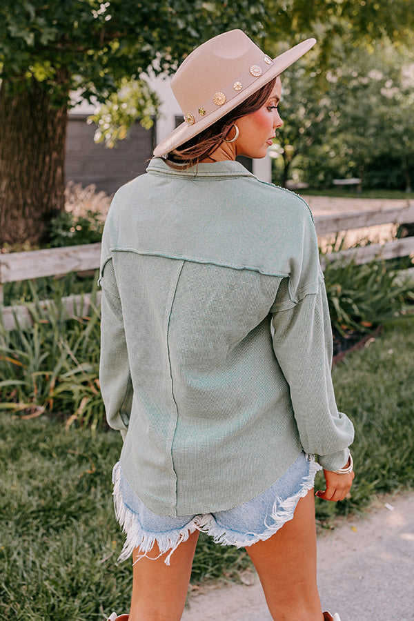 Proper Style Waffle Knit Sweatshirt In Pear