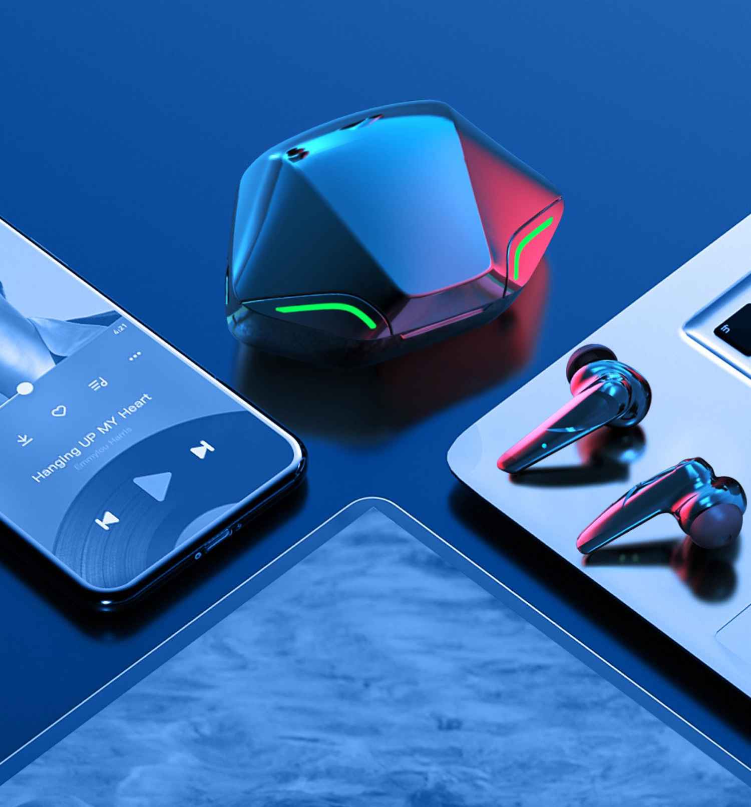 65ms Low Latency Gaming Headphones TWS Bluetooth Headset with Microphone