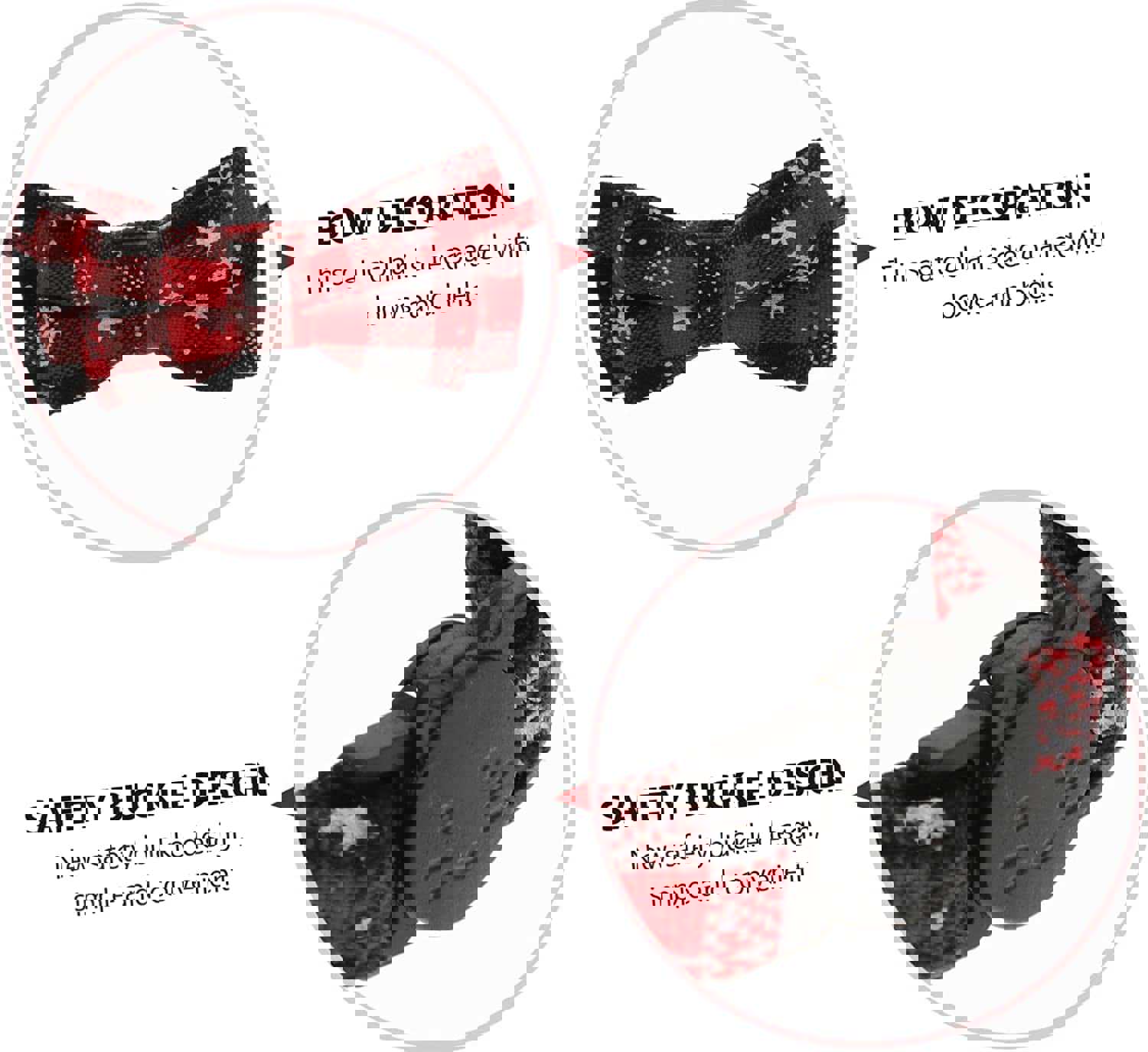 GLSTOY 1Pc Adjustable Christmas Bow Tie Collar for Small Dogs and Cats