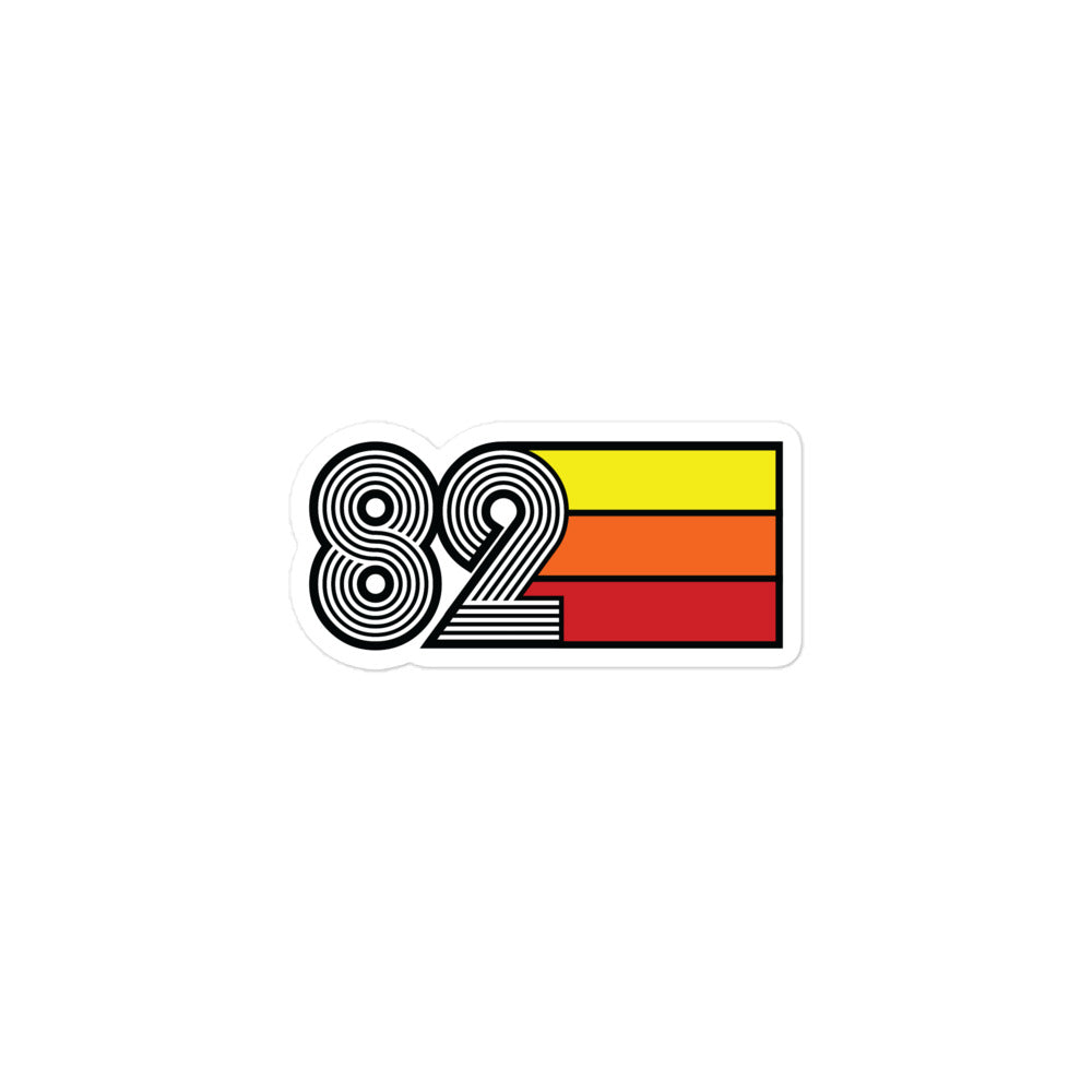 82 - 1982 Retro Tri-Line Decal Bubble-Free Vinyl Stickers