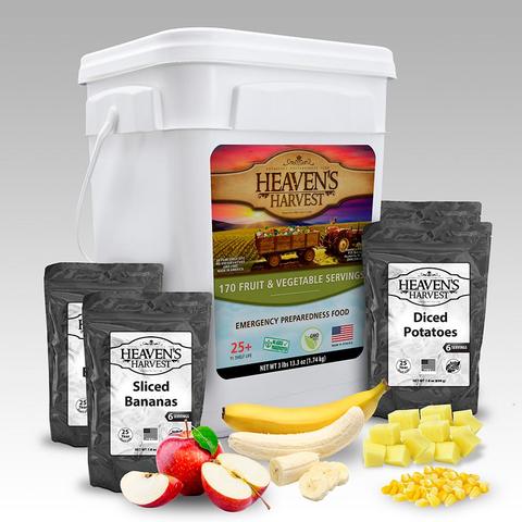 Heavens Harvest Survival Breakfast Bucket - 104 Servings (4 Varieties + Bonus Nonfat Dry Milk)