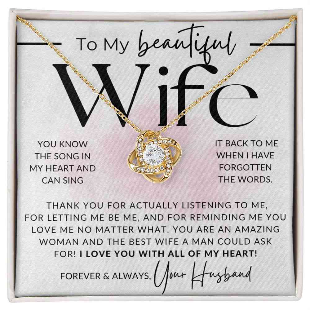 To My Wife Necklace - Romantic Gift for Wife - Christmas, Birthday, Anniversary, Valentines Day