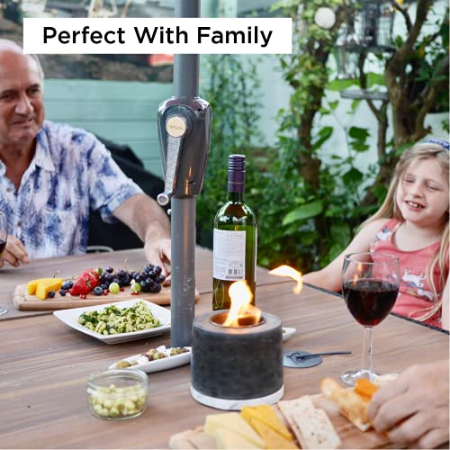 ROUNDFIRE Concrete Tabletop Fire Pit - Indoor & Outdoor Fire Bowl