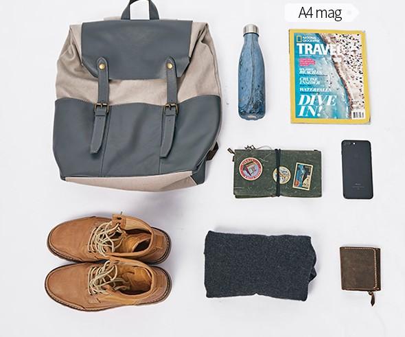 Leather Canvas Men's Cool Backpack - Durable Travel & School Bag