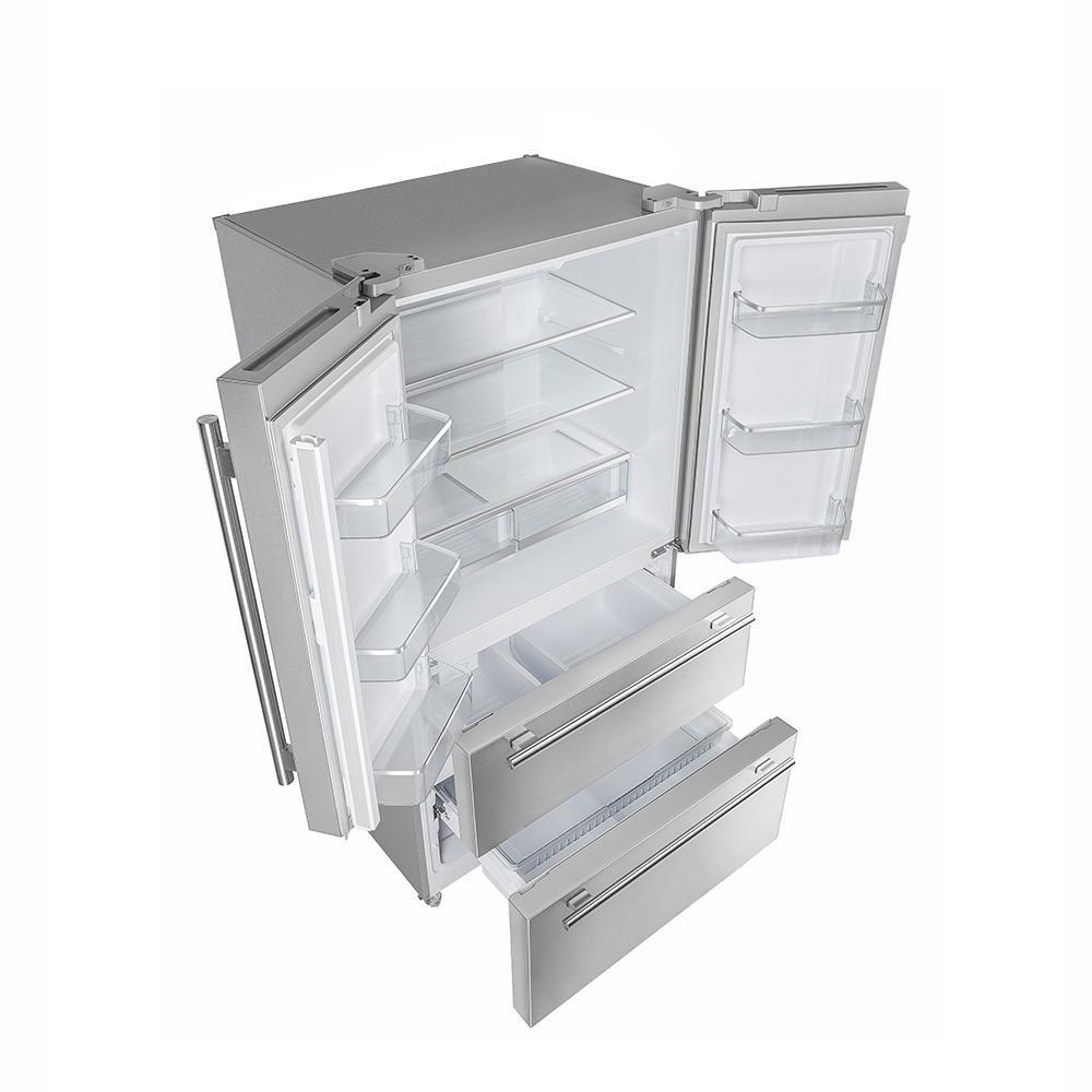 Forno 36 French Door Refrigerator - 19 cu.ft with Double Freezer Drawer and Ice Maker