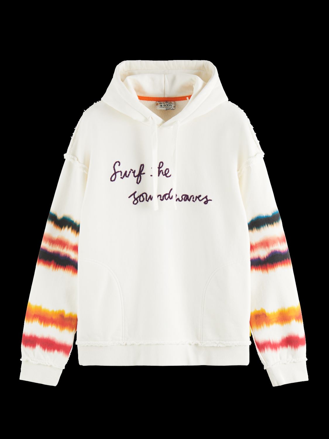 Relaxed Fit Raw Edge Artwork Hoodie Organic Cotton