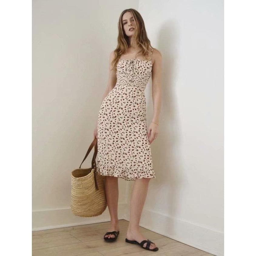 Fashion Floral Boho Dress - Vintage Style A-Line Midi Dress