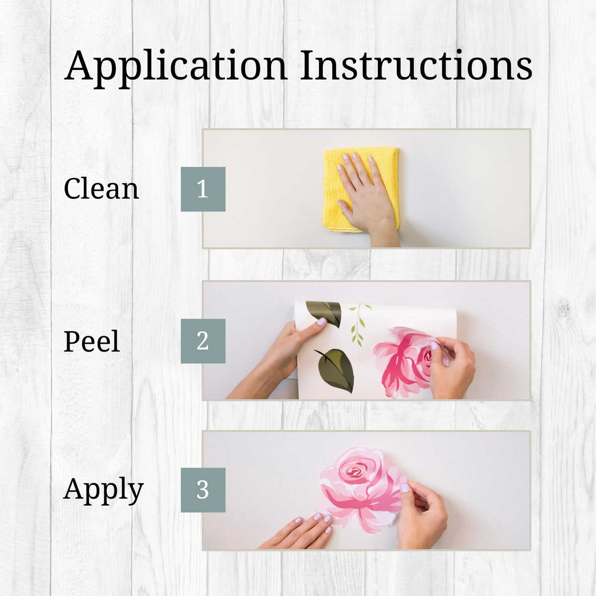 Neutral Toned Zinnia Flower Wall Decals - Easy to Apply & Remove