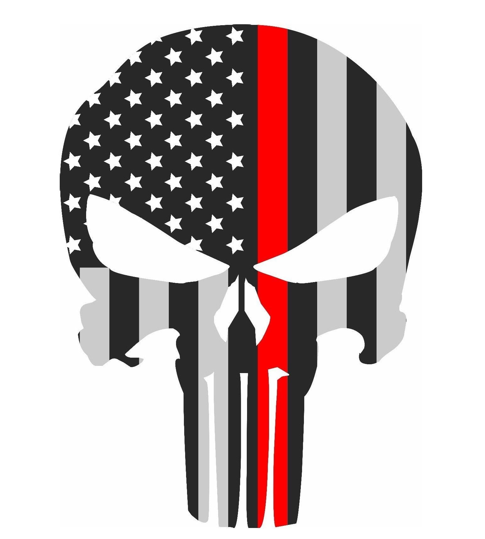 Punisher Thin Red Line Sticker - 2.5 X 4.5 Car & Laptop Decal