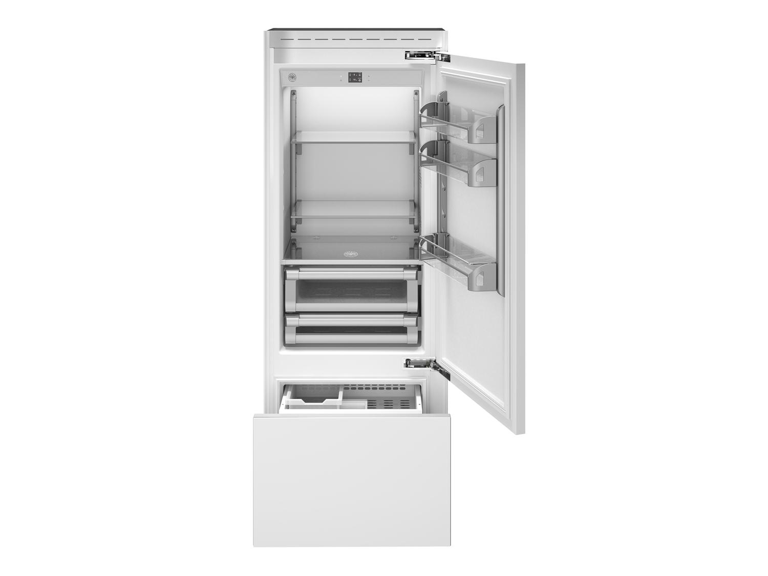 Bertazzoni REF30BMBIPRT 30 Inch Built-In Bottom Mount Refrigerator With Ice Maker, Panel Ready