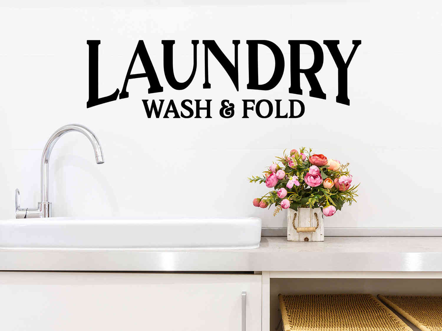 Laundry Wash And Fold Vinyl Wall Decal - Multiple Colors & Sizes