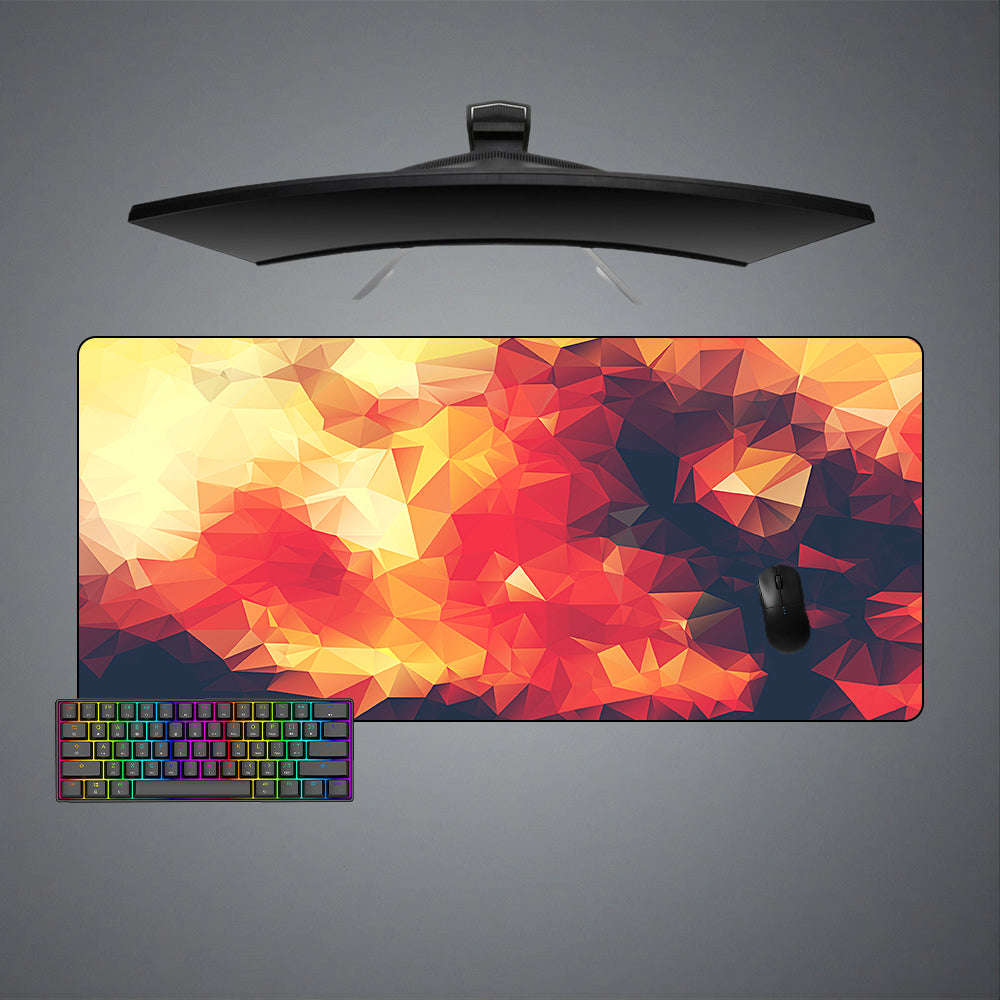 Poly Fire Design M-XXL Size Gaming Mouse Pad, Computer Desk Mat