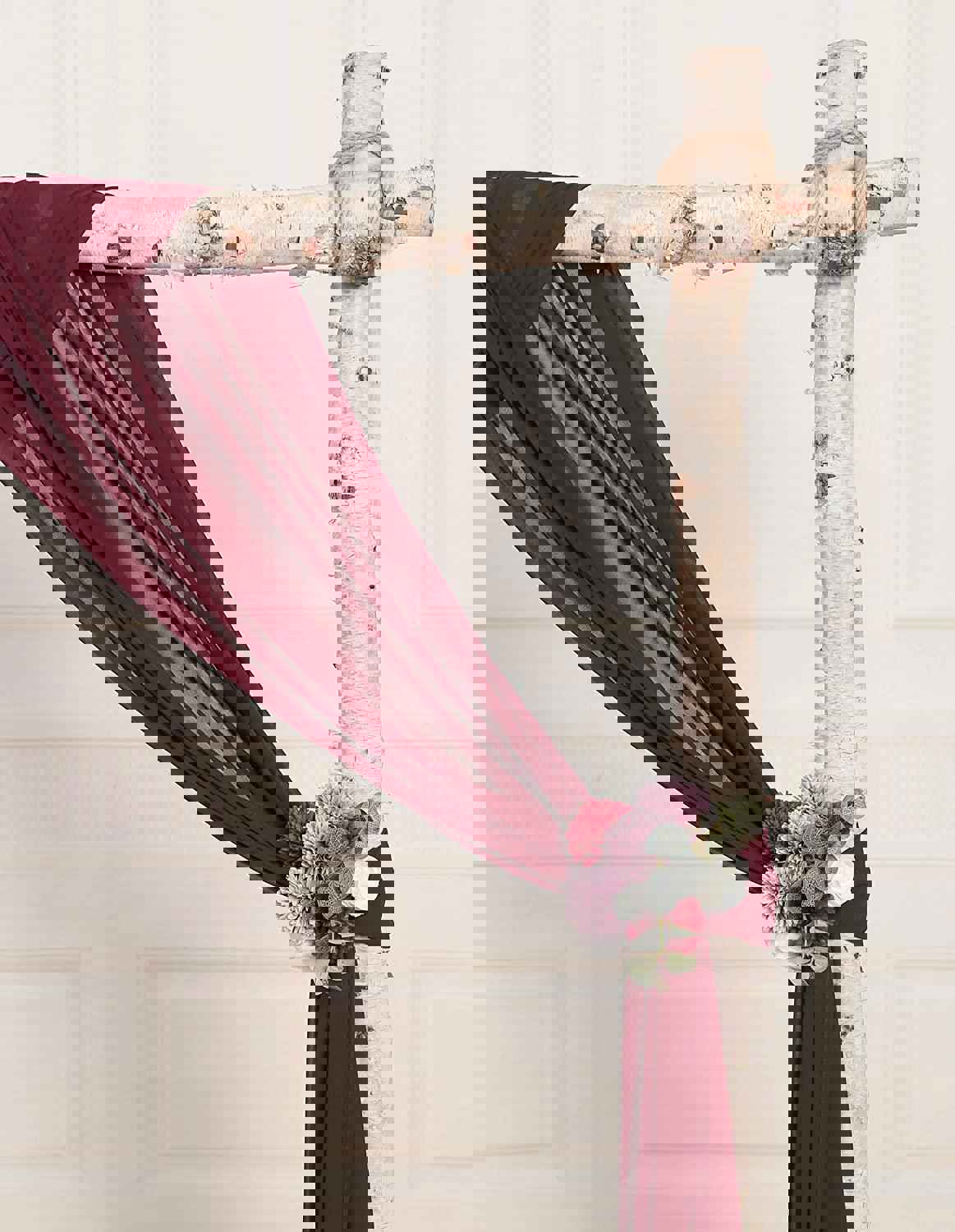 2 Panels Chiffon Fabric Drapery Wedding Arch Drapes for Party Backdrop
