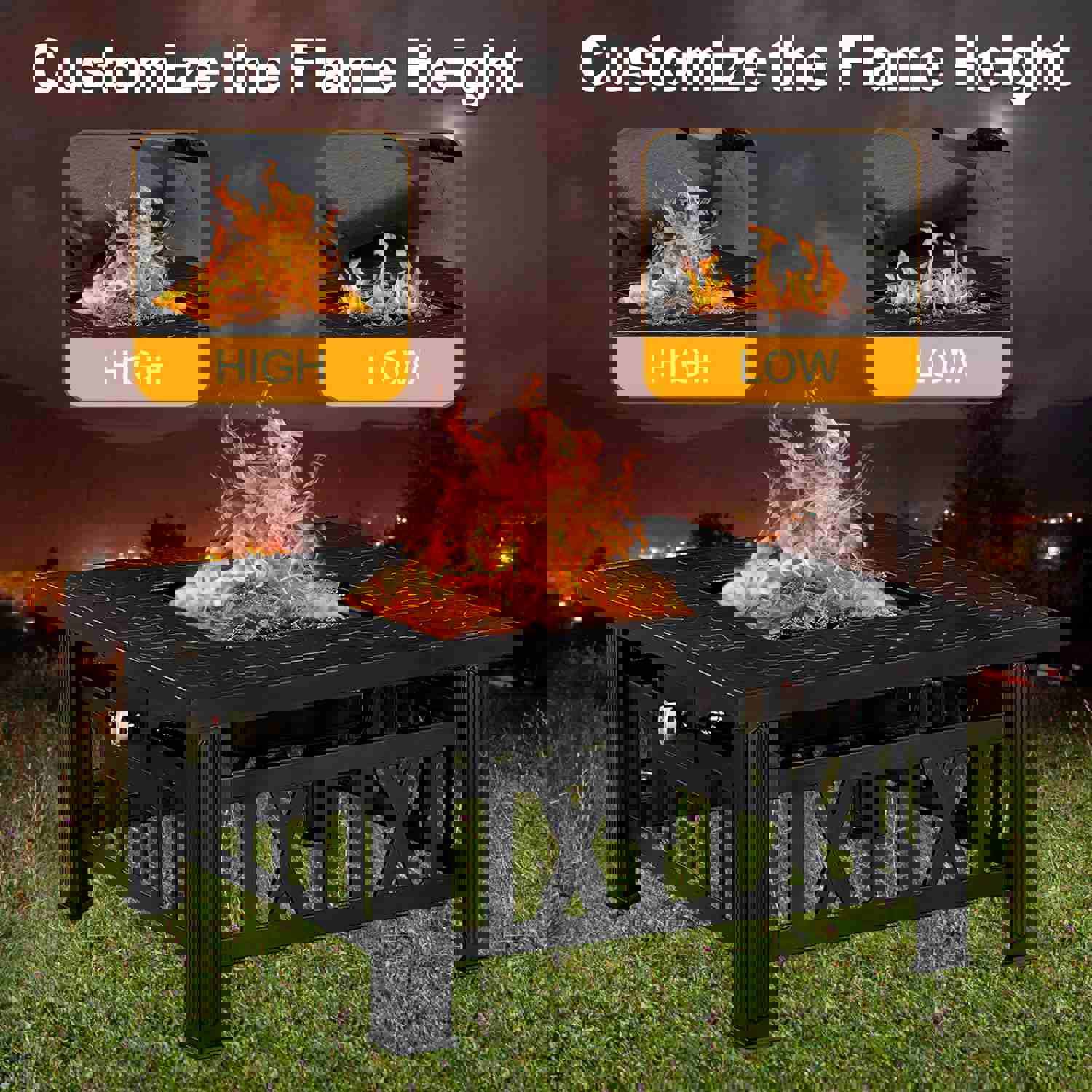 VECELO 30 Inch Outdoor Propane Fire Pit Table