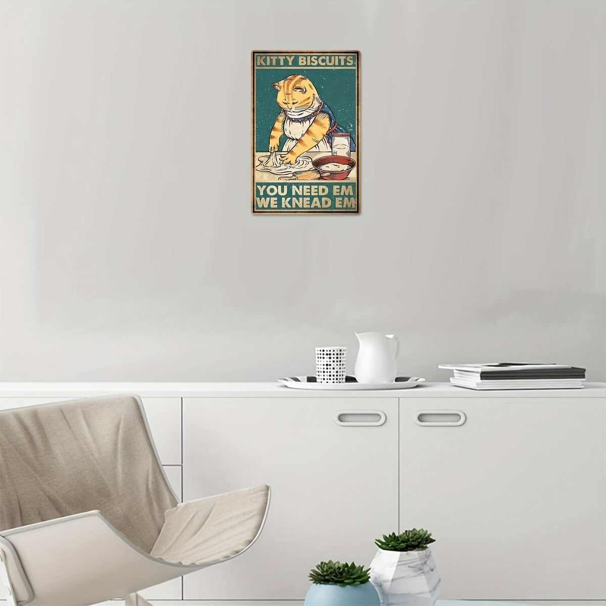 1pc Metal Tin Sign - Black Cat Kitchen Decor for Home & Outdoor Wall