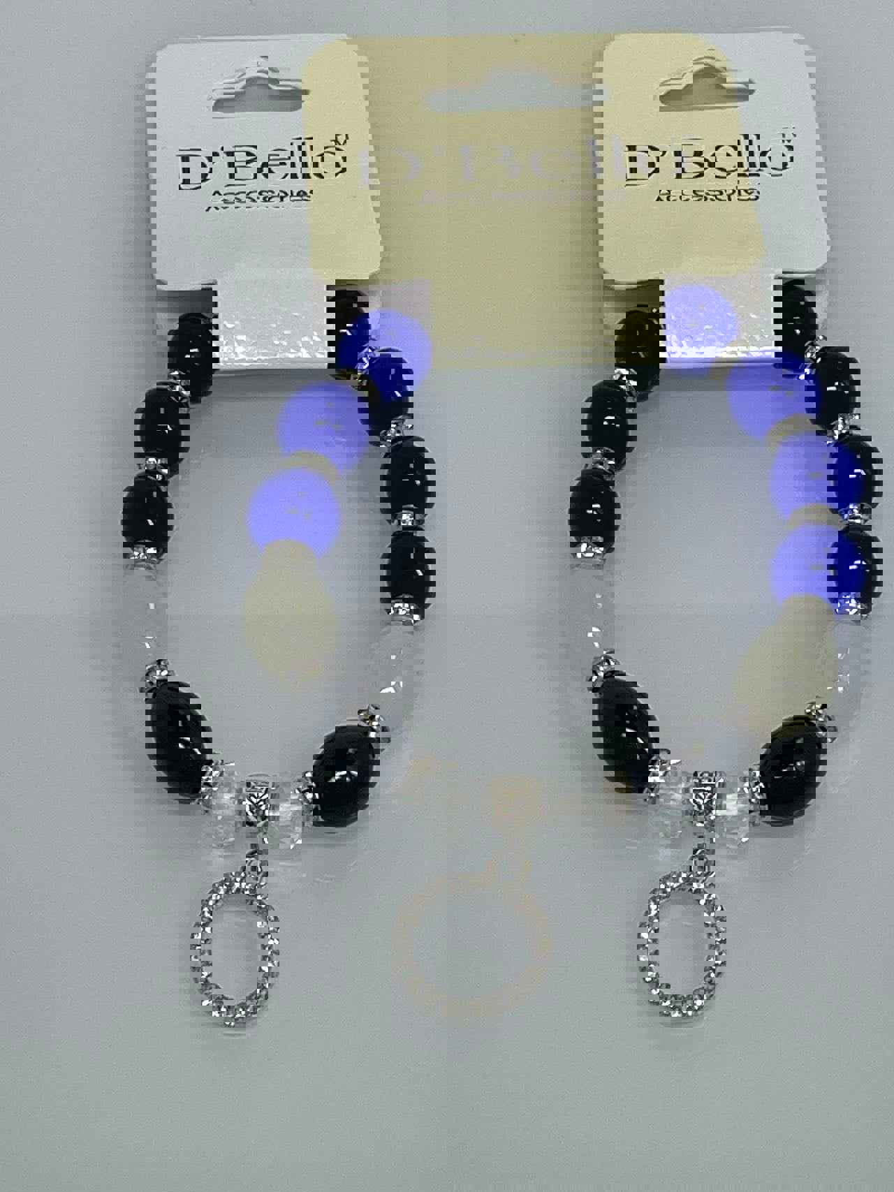 Beaded Bracelet with Full Diamond Ring Pendant
