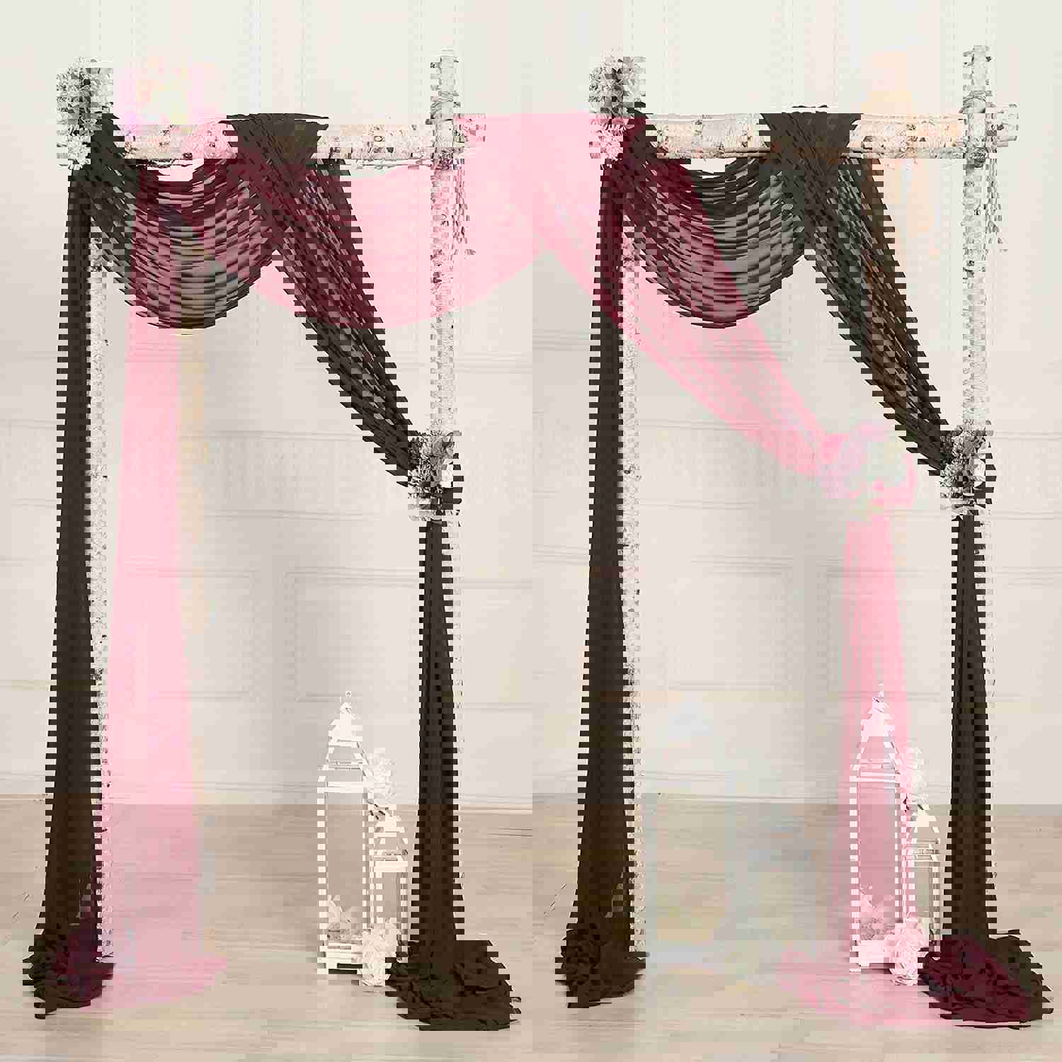 2 Panels Chiffon Fabric Drapery Wedding Arch Drapes for Party Backdrop