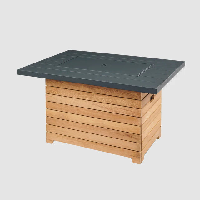 Outdoor Greatroom Company Darien Rectangular Gas Fire Pit Table with Aluminum Top