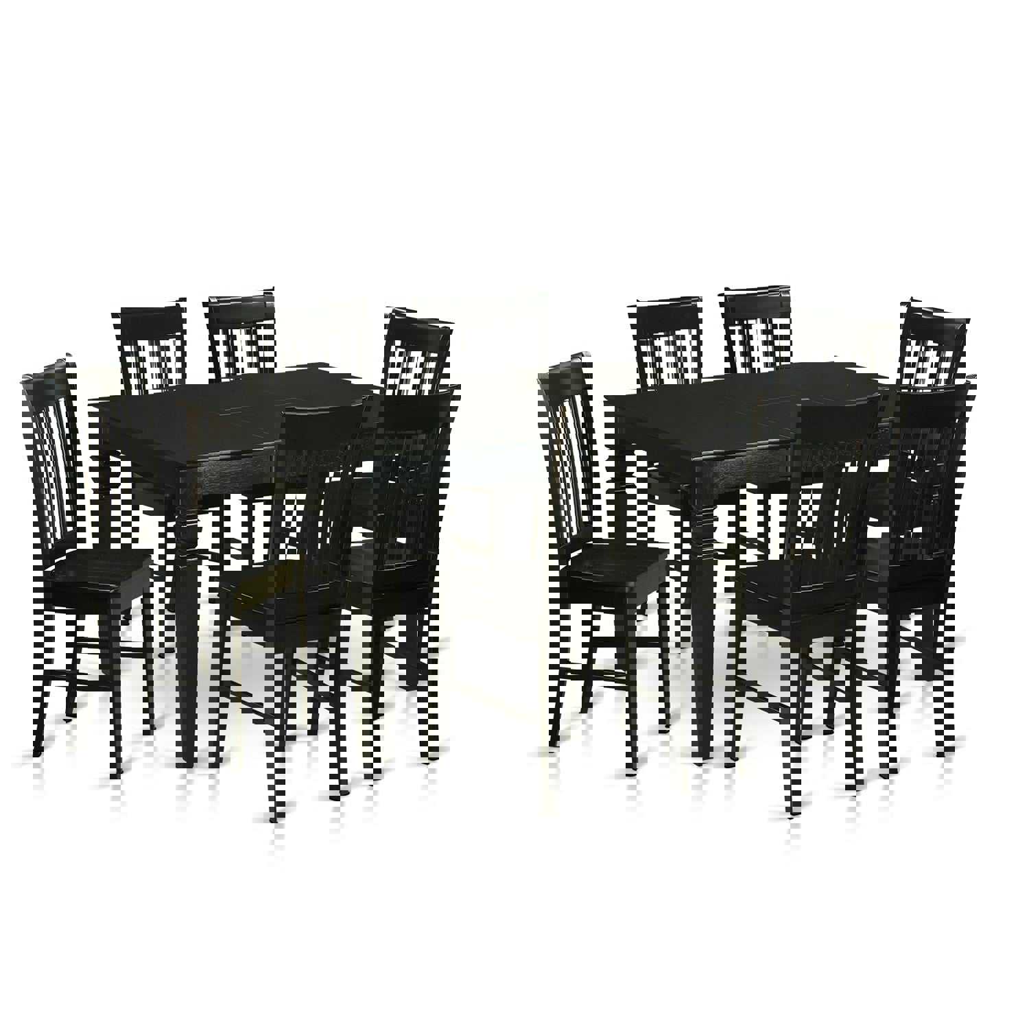 East West Furniture WENO7-BLK-W 7 Piece Modern Dining Table Set with 6 Chairs, Black