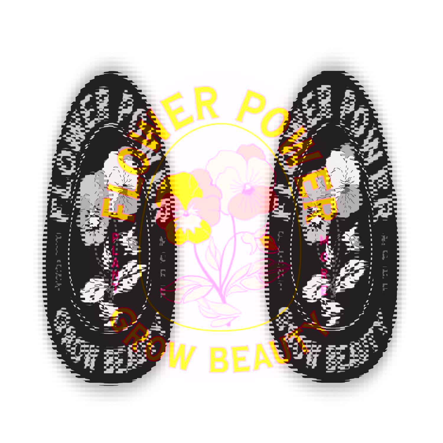 Flower Power Vinyl Sticker - Grow Beauty Design
