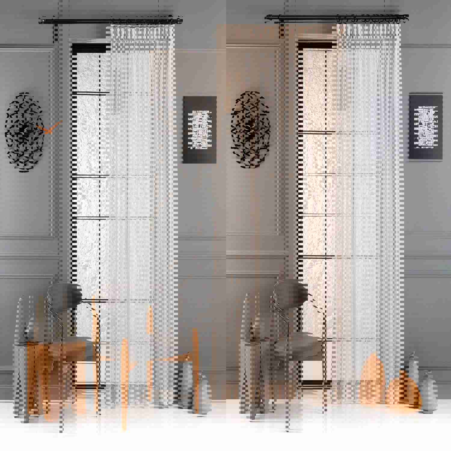 Sheer Linen Curtain with 6 Color Options - Ultra Soft for Living Room & Bedroom