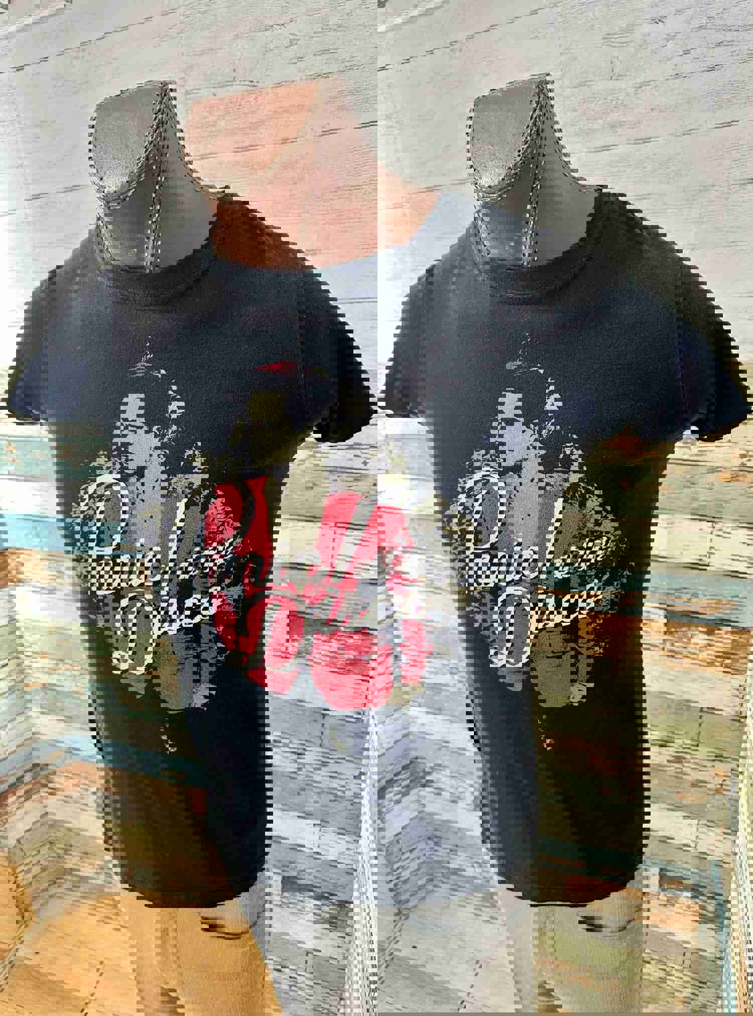 00’s Black Panic at the Disco Print Revival Music T-shirt
