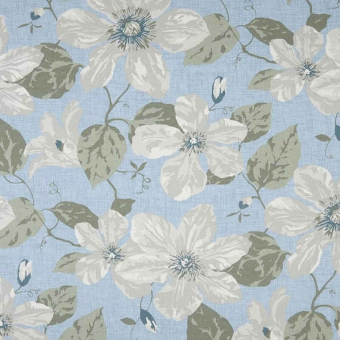 Empress Swag Valance in Nelly Antique Blue Floral, Large Scale